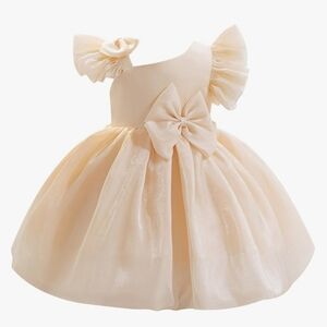Elegant Cream Dress with Bow